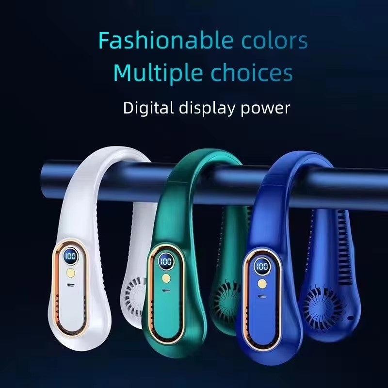 Ventilateur de Cou Portable – 5 Vitesses | USB Rechargeable | Refroidissement Silencieux