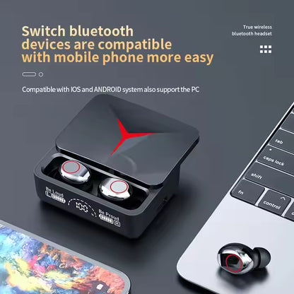 Écouteurs M90 Pro TWS – Bluetooth 5.3 | HIFI | Étanche IPX7 | LED + Mode Gaming