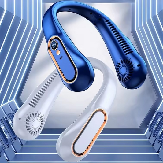 Ventilateur de Cou Portable – 5 Vitesses | USB Rechargeable | Refroidissement Silencieux
